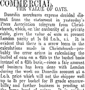COMMERCIAL. (Otago Daily Times 24-9-1908)
