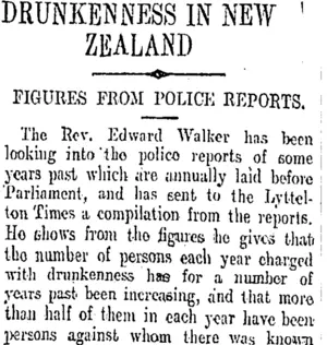 DRUNKENNESS IN NEW ZEALAND (Otago Daily Times 27-10-1908)