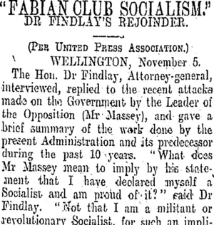 "FABIAN CLUB SOCIALISM," (Otago Daily Times 6-11-1908)