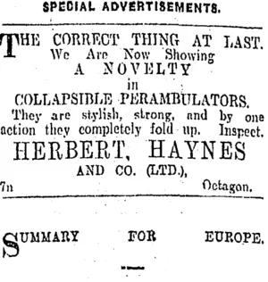 Page 8 Advertisements Column 3 (Otago Daily Times 7-11-1908)