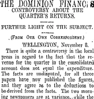 THE DOMINION FINANCES (Otago Daily Times 10-11-1908)