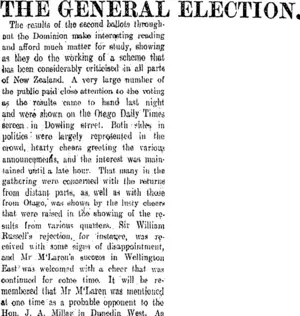 THE GENERAL ELECTION. (Otago Daily Times 25-11-1908)
