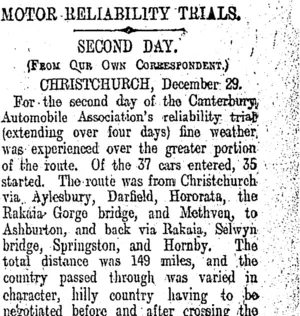 MOTOR RELIABILITY TRIALS. (Otago Daily Times 30-12-1908)