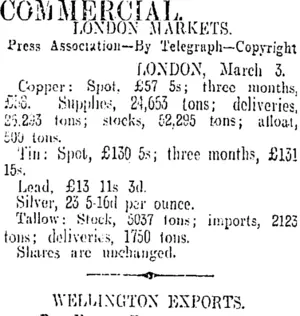 COMMERCIAL. (Otago Daily Times 4-3-1909)