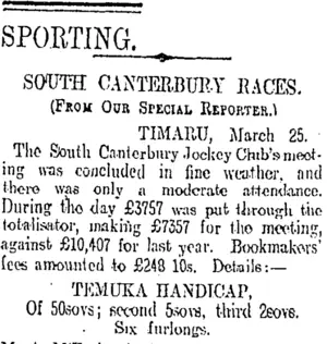 SPORTING. (Otago Daily Times 26-3-1909)