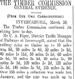 THE TIMBER COMMISSION (Otago Daily Times 31-3-1909)