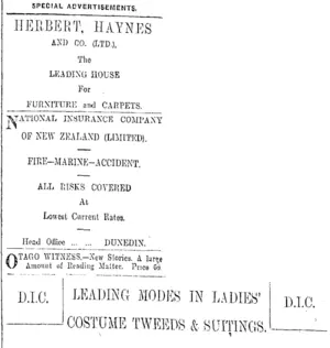 Page 8 Advertisements Column 2 (Otago Daily Times 17-4-1909)