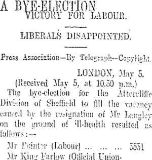 A BYE-ELECTION (Otago Daily Times 6-5-1909)