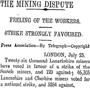 THE MINING DISPUTE (Otago Daily Times 27-7-1909)