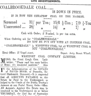 Page 6 Advertisements Column 2 (Otago Daily Times 23-8-1909)