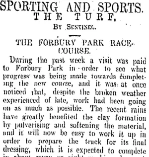 SPORTING AND SPORTS. (Otago Daily Times 9-9-1909)