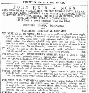 Page 8 Advertisements Column 3 (Otago Daily Times 22-9-1909)
