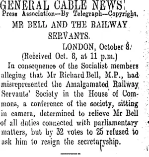 GENERAL CABLE NEWS. (Otago Daily Times 9-10-1909)