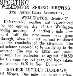 SPORTING. (Otago Daily Times 21-10-1909)