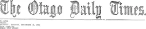 Masthead (Otago Daily Times 21-12-1909)