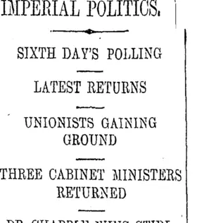 IMPERIAL POLITICS. (Otago Daily Times 24-1-1910)