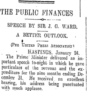 THE PUBLIC FINANCES (Otago Daily Times 25-1-1910)