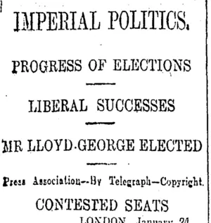 IMPERIAL POLITICS. (Otago Daily Times 26-1-1910)