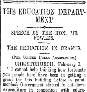 THE EDUCATION DEPARTMENT (Otago Daily Times 4-2-1910)