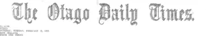 Masthead (Otago Daily Times 15-2-1910)