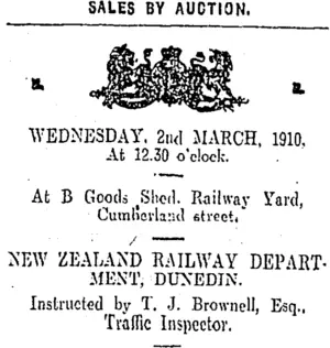 Page 16 Advertisements Column 5 (Otago Daily Times 26-2-1910)