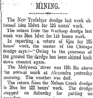 MINING. (Otago Daily Times 8-3-1910)