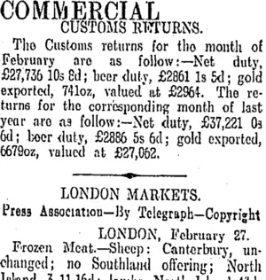 COMMERCIAL. (Otago Daily Times 1-3-1910)