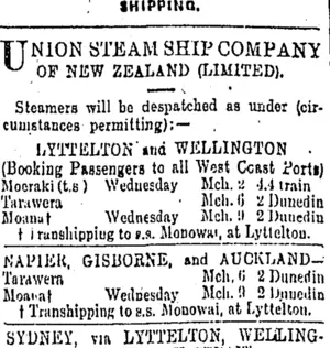 Page 1 Advertisements Column 2 (Otago Daily Times 2-3-1910)