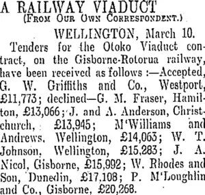 A RAILWAY VIADUCT. (Otago Daily Times 11-3-1910)