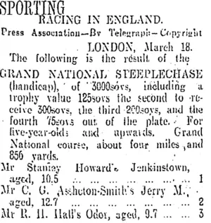 SPORTING. (Otago Daily Times 21-3-1910)