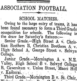 ASSOCIATION FOOTBALL. (Otago Daily Times 27-4-1910)