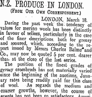 N.Z. PRODUCE IN LONDON. (Otago Daily Times 30-4-1910)