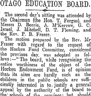 OTAGO EDUCATION BOARD. (Otago Daily Times 17-6-1910)