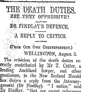 THE DEATH DUTIES. (Otago Daily Times 4-8-1910)