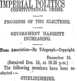 IMPERIAL POLITICS (Otago Daily Times 16-12-1910)