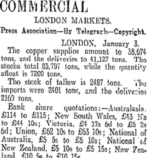 COMMERCIAL. (Otago Daily Times 5-1-1911)