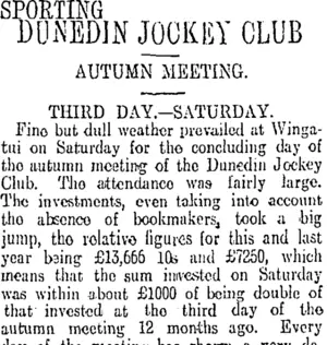 SPORTING. (Otago Daily Times 27-2-1911)