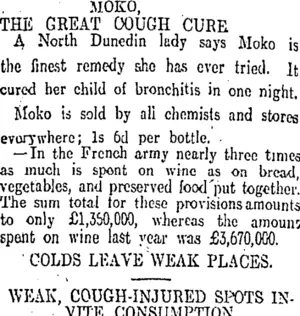 Page 8 Advertisements Column 1 (Otago Daily Times 29-4-1911)