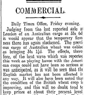 COMMERCIAL. (Otago Daily Times 15-7-1911)