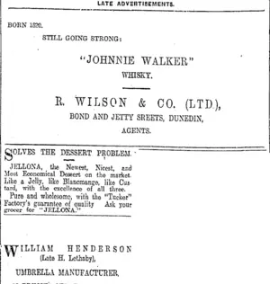 Page 12 Advertisements Column 2 (Otago Daily Times 15-7-1911)