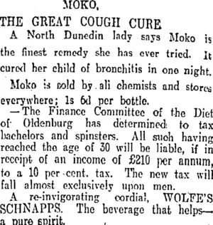 Page 8 Advertisements Column 2 (Otago Daily Times 27-7-1911)