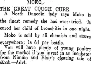 Page 9 Advertisements Column 3 (Otago Daily Times 5-8-1911)