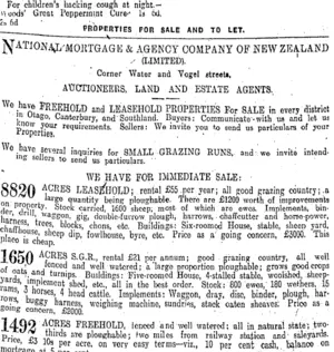 Page 10 Advertisements Column 3 (Otago Daily Times 1-8-1911)
