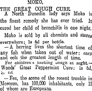 Page 7 Advertisements Column 3 (Otago Daily Times 3-8-1911)