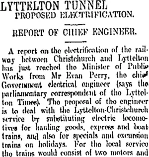 LYTTELTON TUNNEL. (Otago Daily Times 4-3-1912)