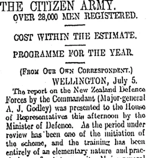 THE CITIZEN ARMY. (Otago Daily Times 6-7-1912)