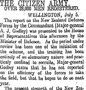 THE CITIZEN ARMY. (Otago Daily Times 15-7-1912)