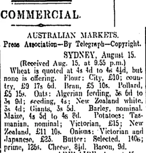 COMMERCIAL. (Otago Daily Times 16-8-1912)