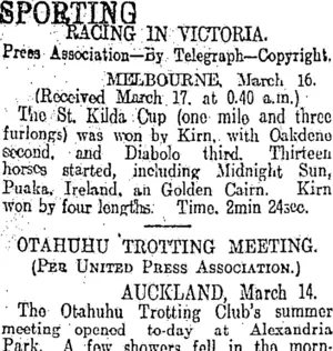 SPORTING (Otago Daily Times 17-3-1913)