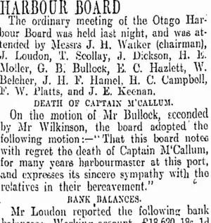 HARBOUR BOARD (Otago Daily Times 26-4-1913)